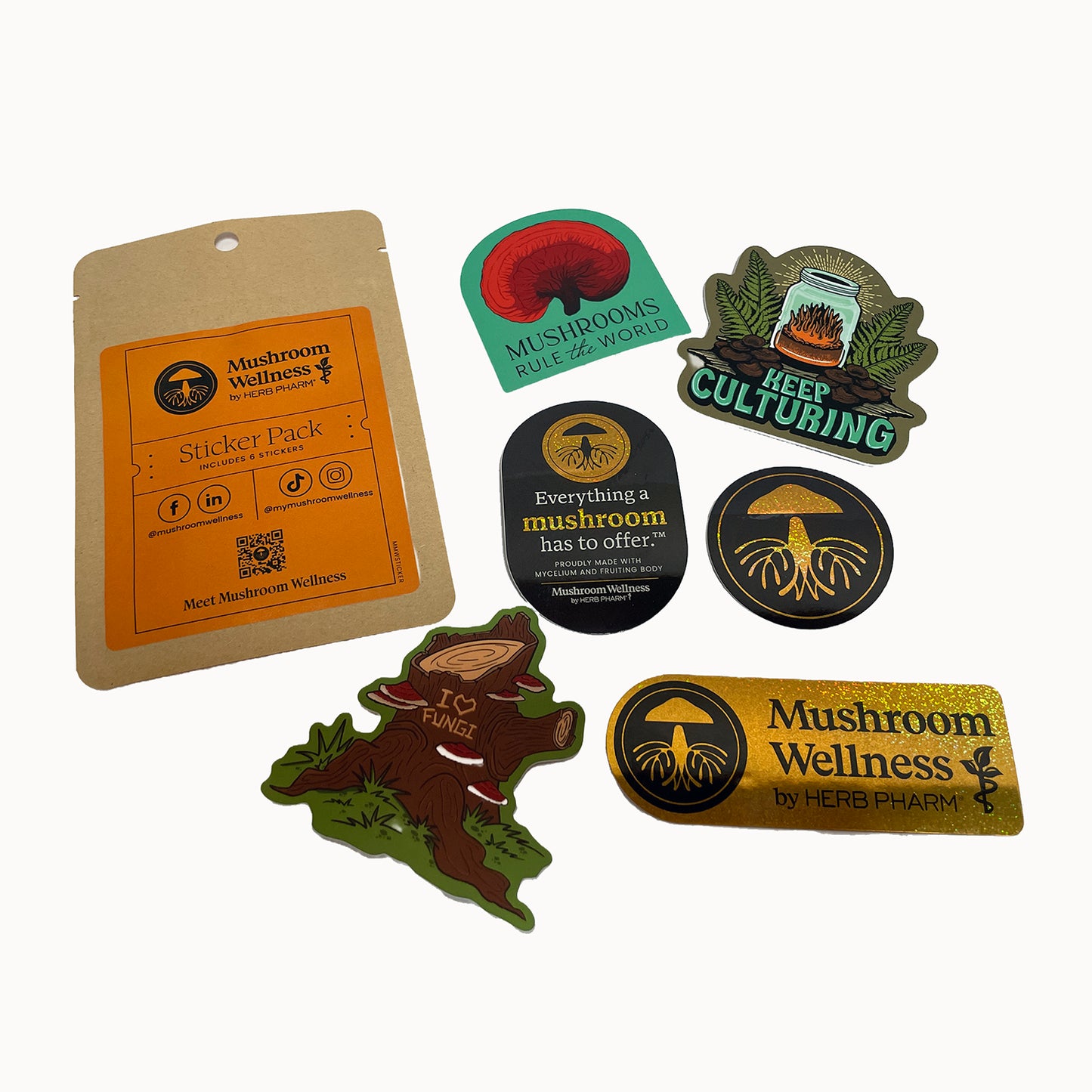 Mushroom Wellness Sticker Pack