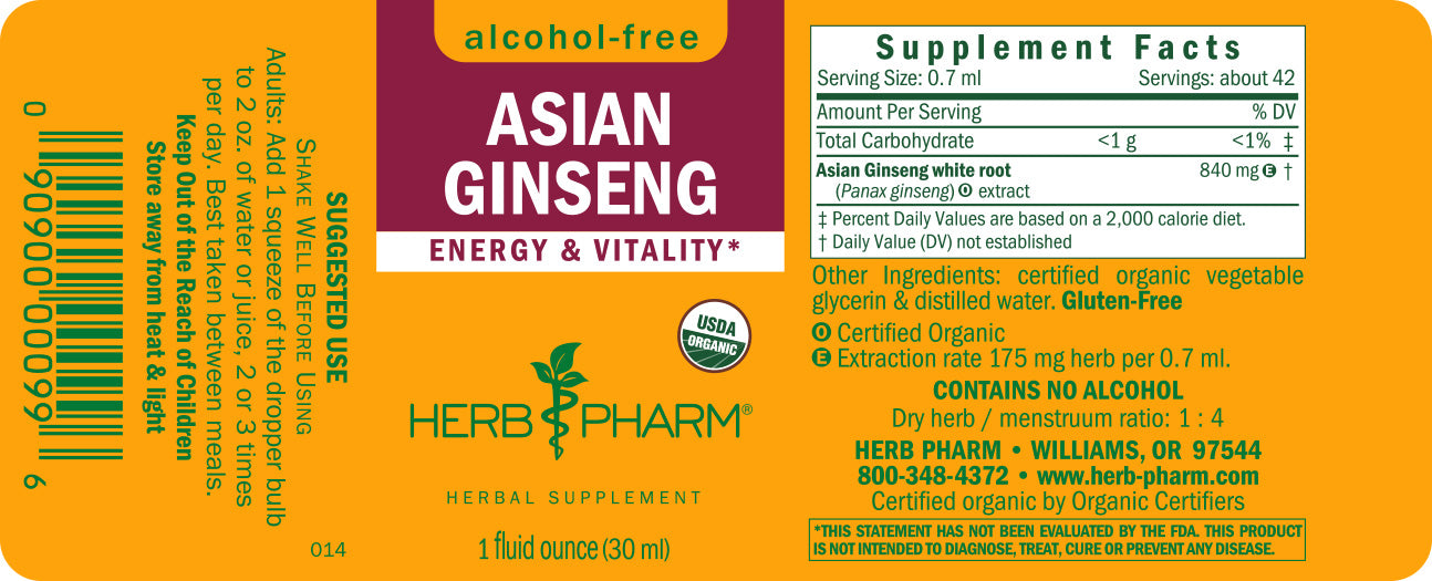 Asian Ginseng, Alcohol-Free