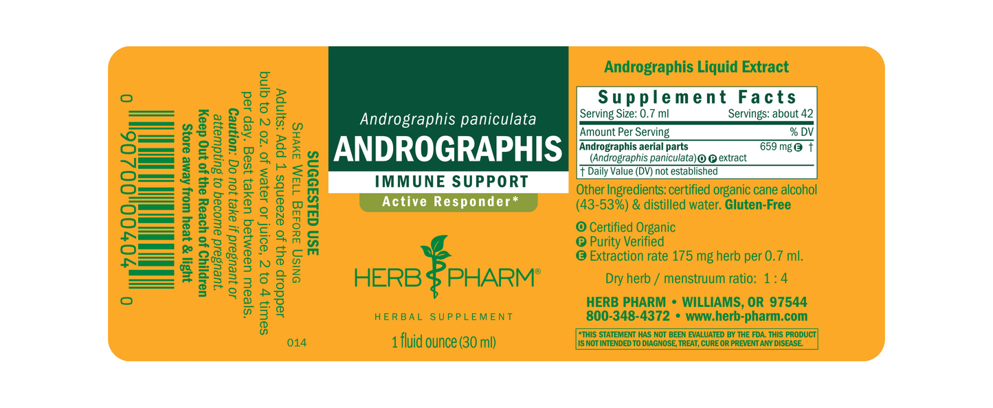 Andrographis Tea Herb Pharm - Andrographis Tincture - Immune System*