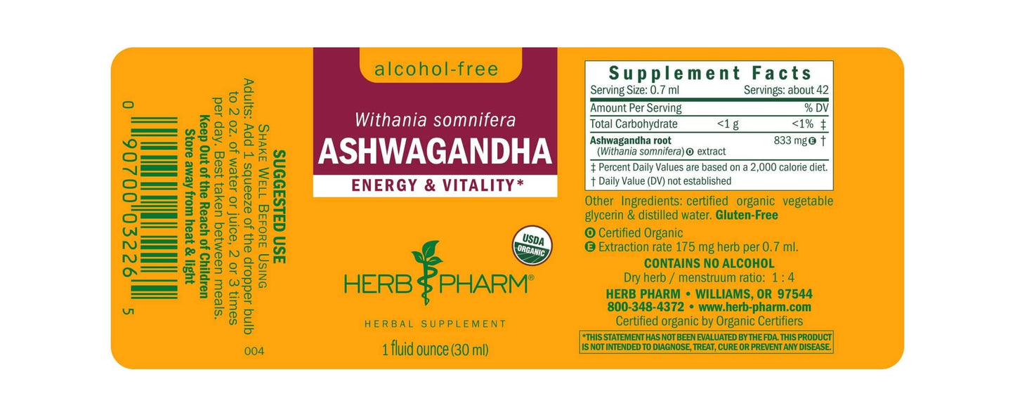 Ashwagandha, Alcohol-Free