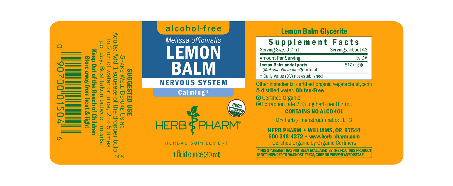 Lemon Balm, Alcohol-Free