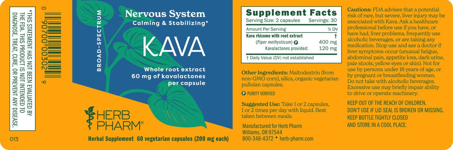 Kava Capsules | Herb Pharm Kava Capsules | Herb Pharm