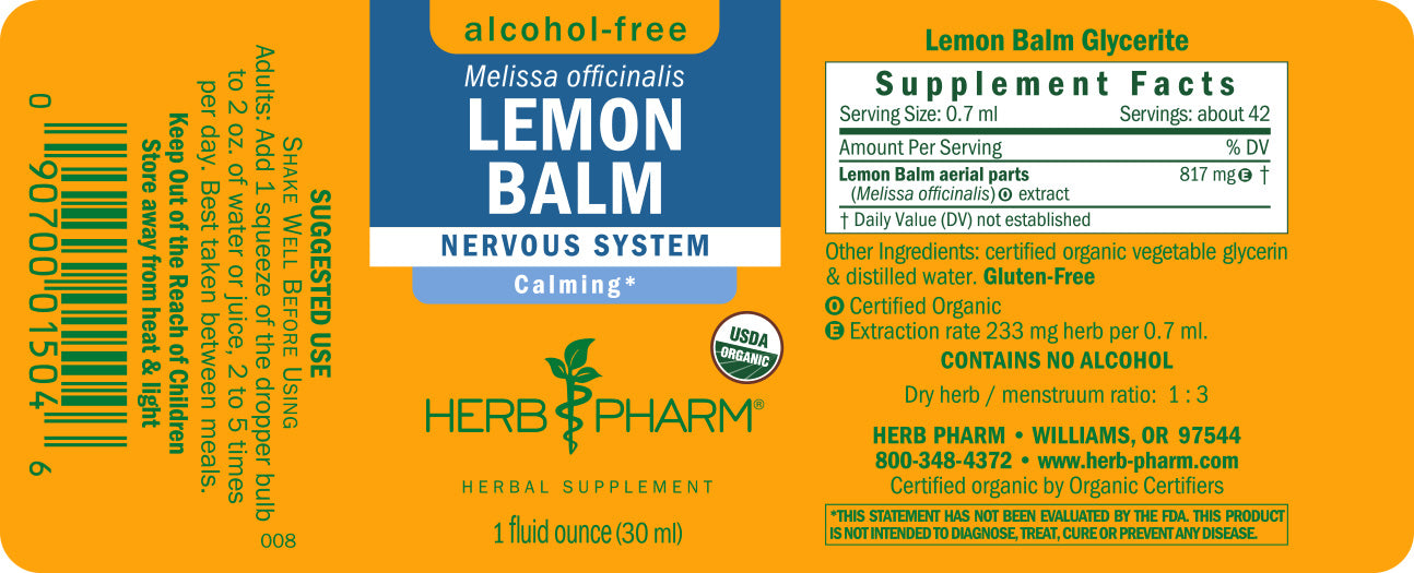 Lemon Balm, Alcohol-Free