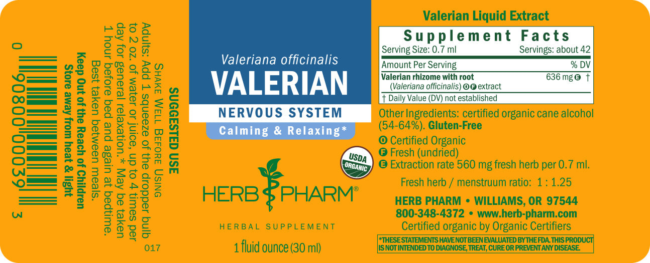 Valerian Liquid Herbal Extract | Herb Pharm Valerian Liquid Herbal Extract | Herb Pharm