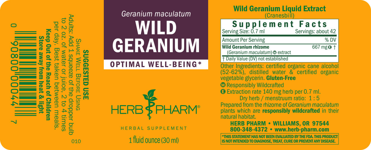 geranium seed extract Herb Pharm Wild Geranium