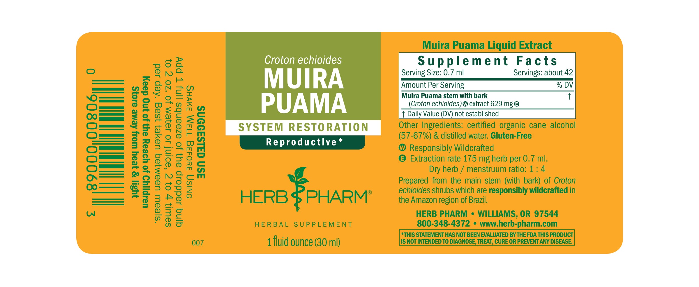 Muira Puama Liquid Herbal Extract Herb Pharm